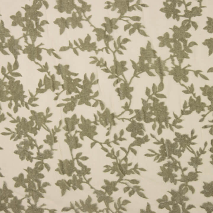Devoré Floral Verde sur chiffon - Ribes y Casals