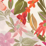 Viscose estampada com flores em fúcsia e laranja - Ribes y Casals