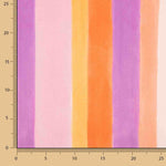 Retalho de viscose bambula estampado com riscas multicoloridas suaves - Várias medidas x largura de 130 cm - Ribes y Casals