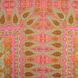 Retalho de crepe de viscose estampado com padrão paisley boho fúcsia - Várias medidas x largura de 140 cm - Ribes y Casals