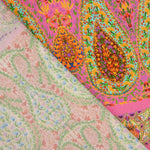 Retalho de crepe de viscose estampado com padrão paisley boho fúcsia - Várias medidas x largura de 140 cm - Ribes y Casals