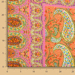 Retalho de crepe de viscose estampado com padrão paisley boho fúcsia - Várias medidas x largura de 140 cm - Ribes y Casals