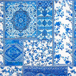 Viscose estampada em patchwork azul - Ribes y Casals