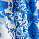 Viscose estampada em patchwork azul - Ribes y Casals