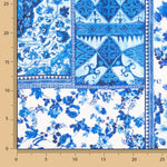 Viscose estampada em patchwork azul - Ribes y Casals
