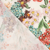 Viscose crepe estampada com flores em aquarela - Ribes y Casals