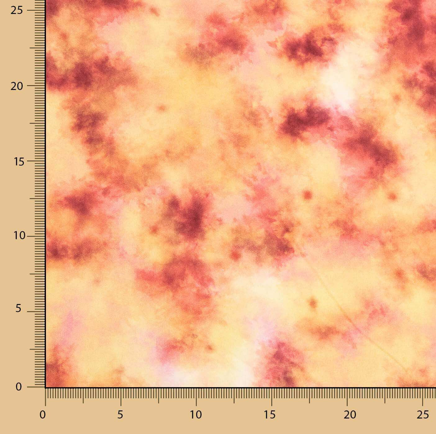 Viscose estampada com efeito aquarela em tons de coral - Ribes y Casals