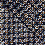 Viscose estampada com pequenas flores em azul-marinho - Ribes y Casals