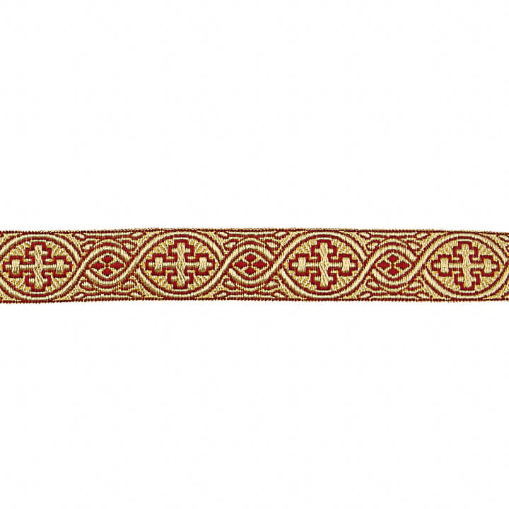 Galão Metálico Dourado e Grená Ref. 463 – Largura 25 mm - Ribes y Casals