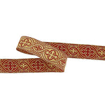 Galão Metálico Dourado e Grená Ref. 463 – Largura 25 mm - Ribes y Casals