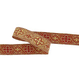 Galão Metálico Dourado e Grená Ref. 463 – Largura 25 mm - Ribes y Casals