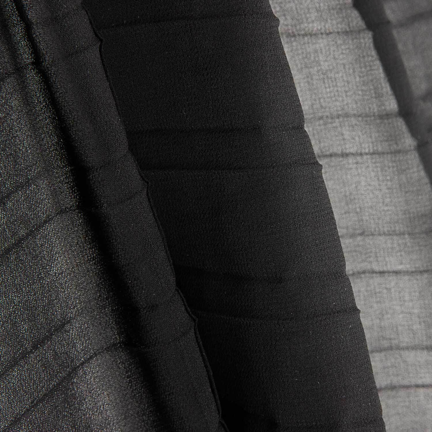 Gaze de chiffon plissada Soleil preta - Ribes y Casals