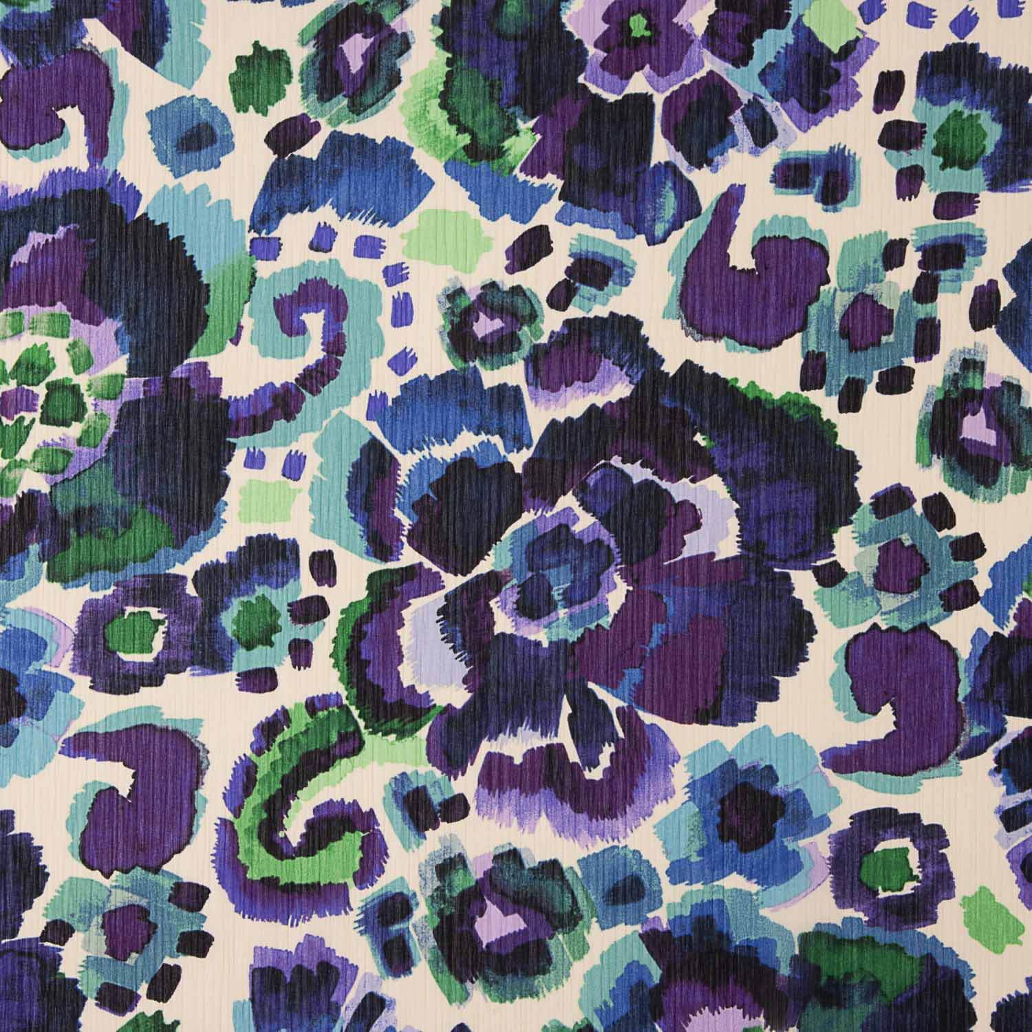 Gaze de poliéster estampada com aquarela violeta - Ribes y Casals