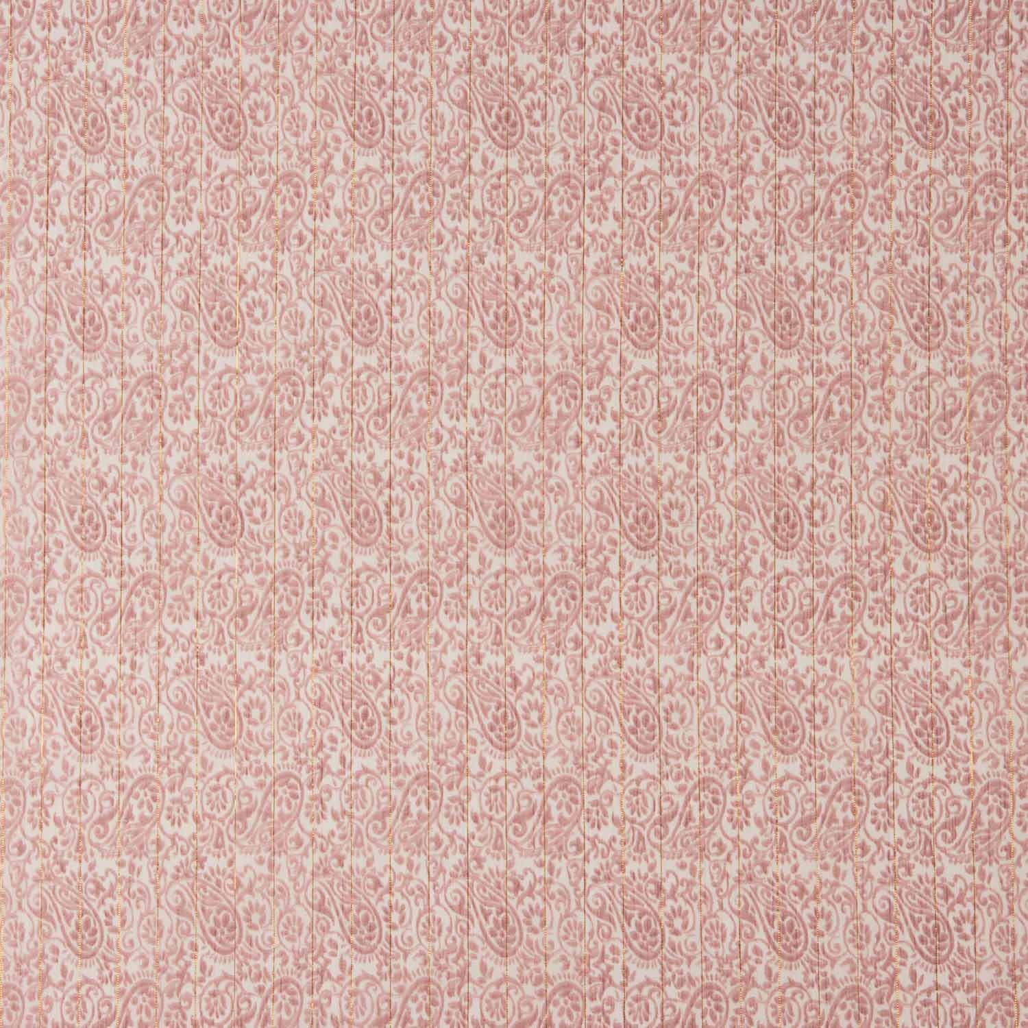 Gaze de poliéster com lurex estampada em rosa caxemira - Ribes y Casals