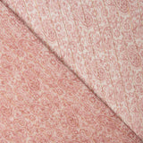 Gaze de poliéster com lurex estampada em rosa caxemira - Ribes y Casals