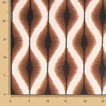 Loneta com efeito de tecido de linho, padrão Ikat étnico, terracota - Ribes y Casals