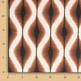 Loneta com efeito de tecido de linho, padrão Ikat étnico, terracota - Ribes y Casals