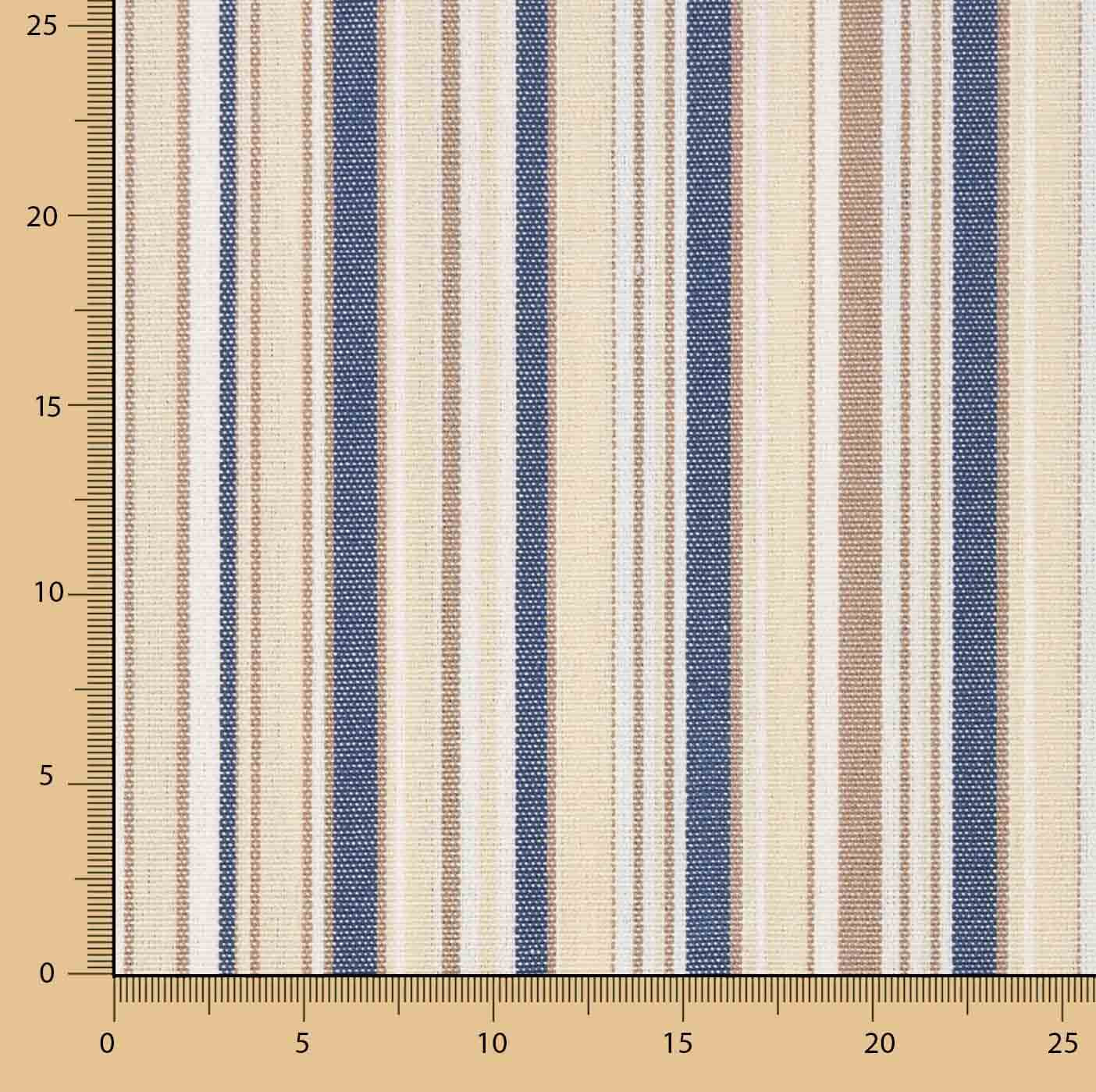 Lona para exterior em Teflon com riscas finas multicoloridas azuis, 320 cm - Ribes y Casals