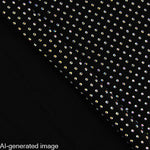 Tecido elástico com strass prateado iridescente preto - Ribes y Casals