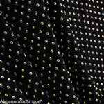 Tecido elástico com strass prateado iridescente preto - Ribes y Casals