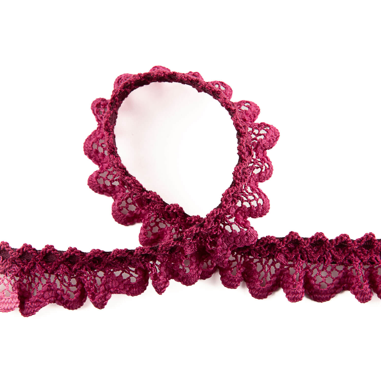 Fita de Renda Vermelha Bordeaux 15 mm - Ribes y Casals