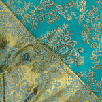 Jacquard turquesa com lurex dourado - Ribes y Casals