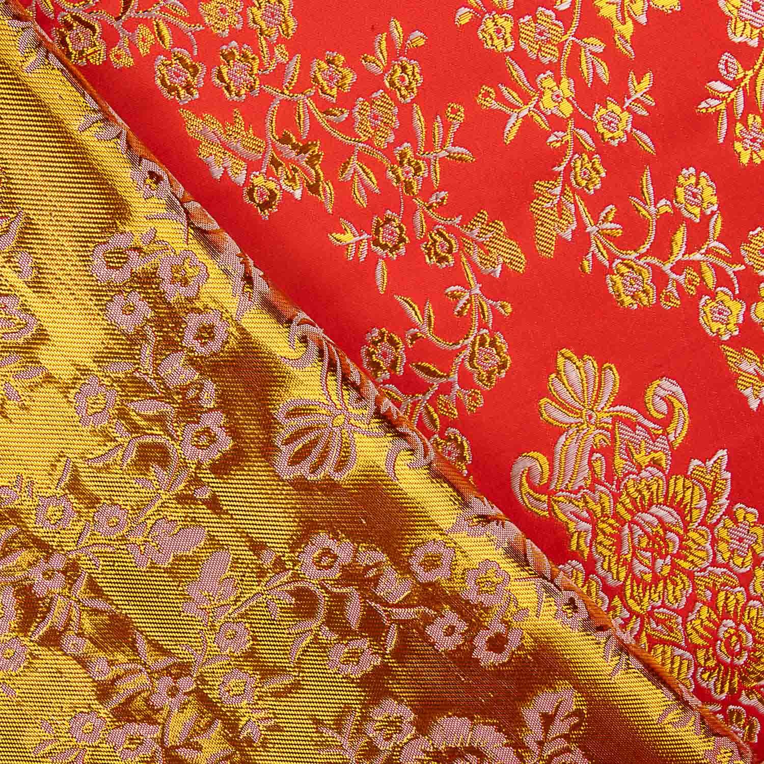Jacquard Vermelho com Lurex Dourado - Ribes y Casals