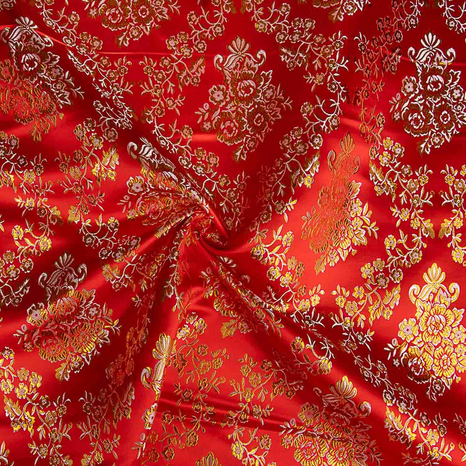 Jacquard Vermelho com Lurex Dourado - Ribes y Casals