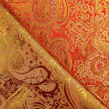 Jacquard Vermelho com Lurex Cachemire Dourado - Ribes y Casals