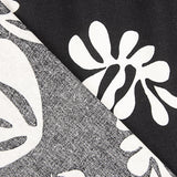 Linho e Algodão com Estampado de Folhas a Preto e Branco - Ribes y Casals