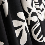 Linho e Algodão com Estampado de Folhas a Preto e Branco - Ribes y Casals