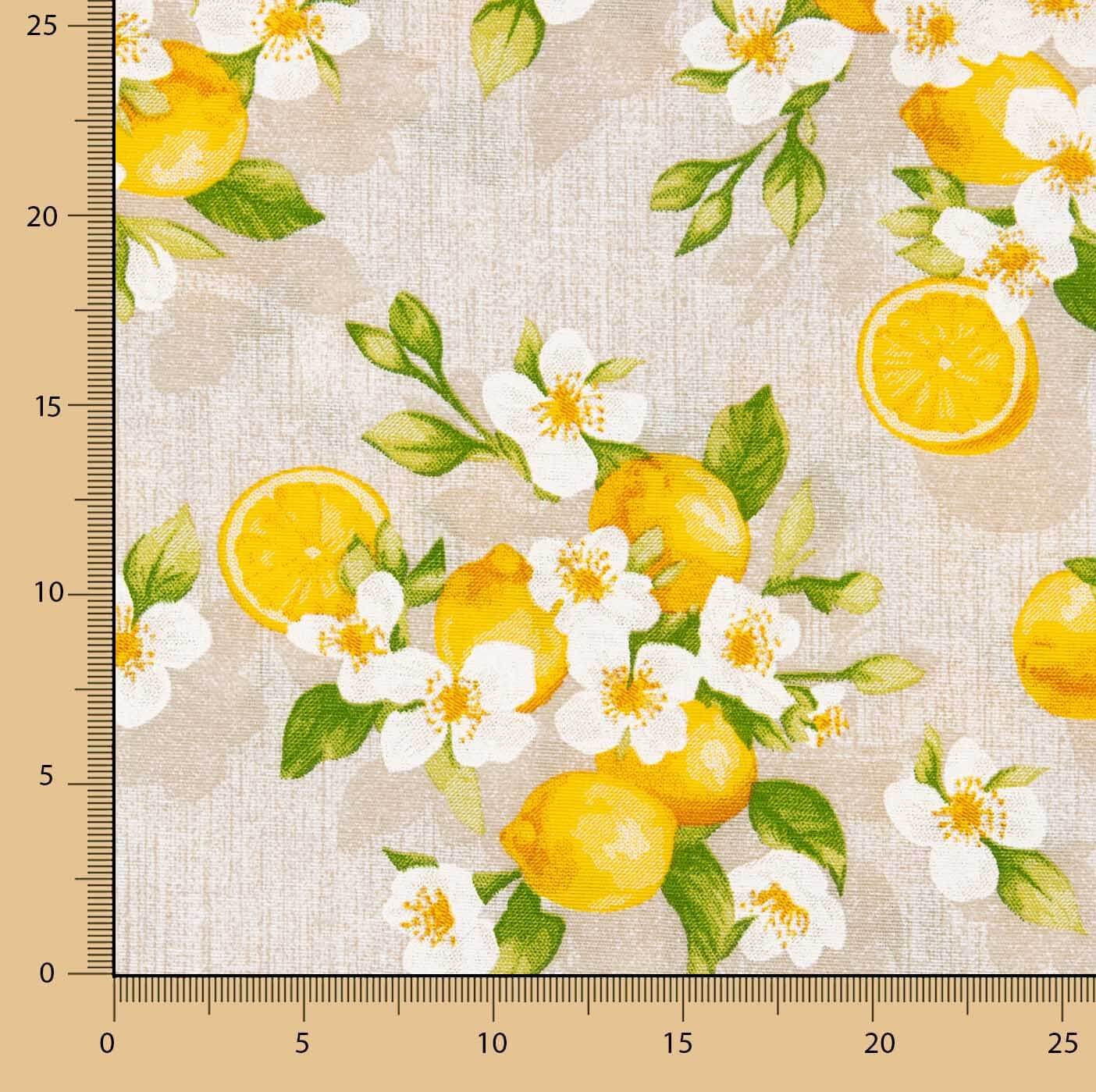 Lona estampada com limões em flor - Ribes y Casals