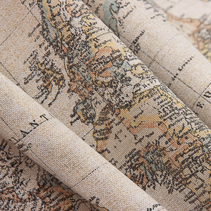 Lona estampada com mapa-múndi vintage - Ribes y Casals