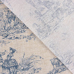 Lona estampada com cenas campestres, azul - Ribes y Casals