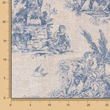 Lona estampada com cenas campestres, azul - Ribes y Casals