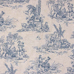 Lona estampada com cenas campestres, azul - Ribes y Casals