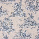 Lona estampada com cenas campestres, azul - Ribes y Casals