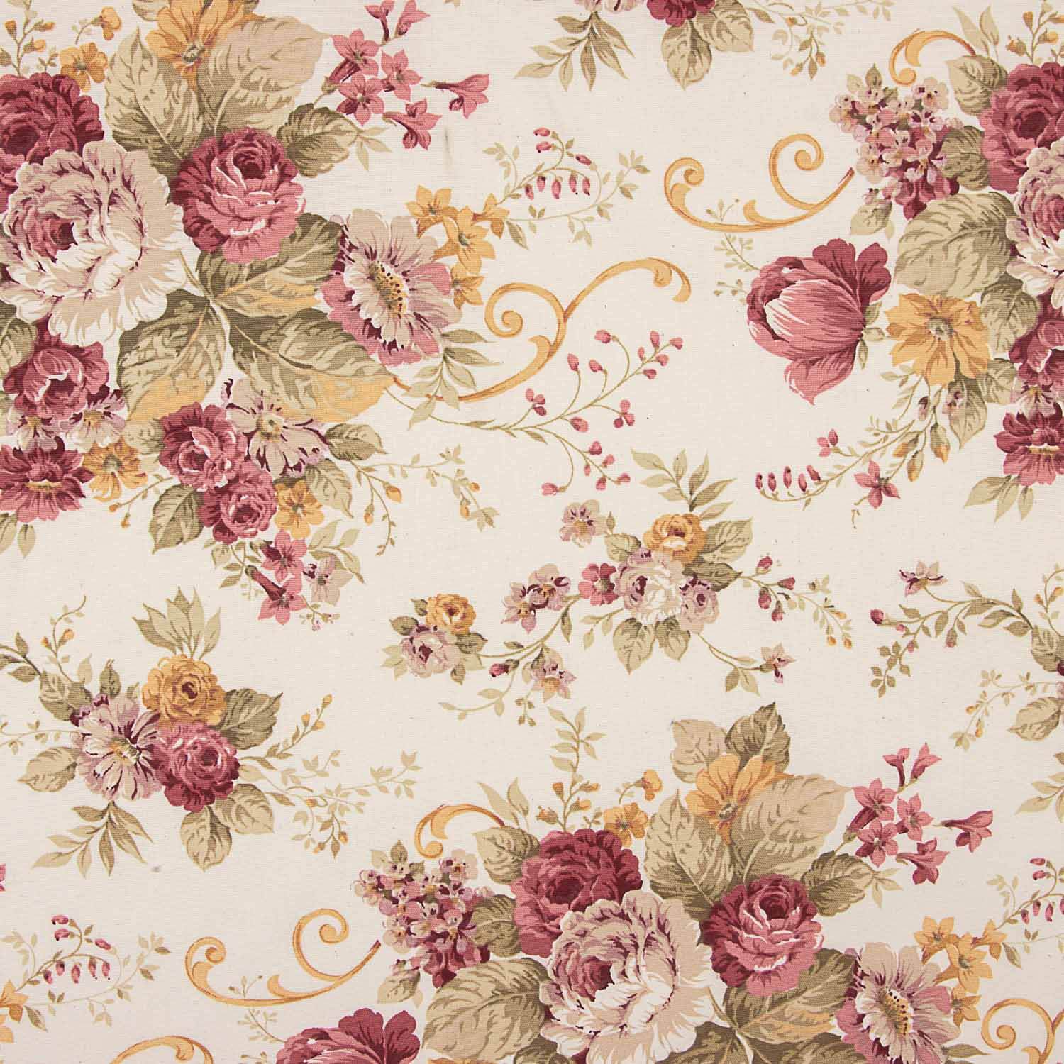 Lona estampada com flores clássicas - Ribes y Casals