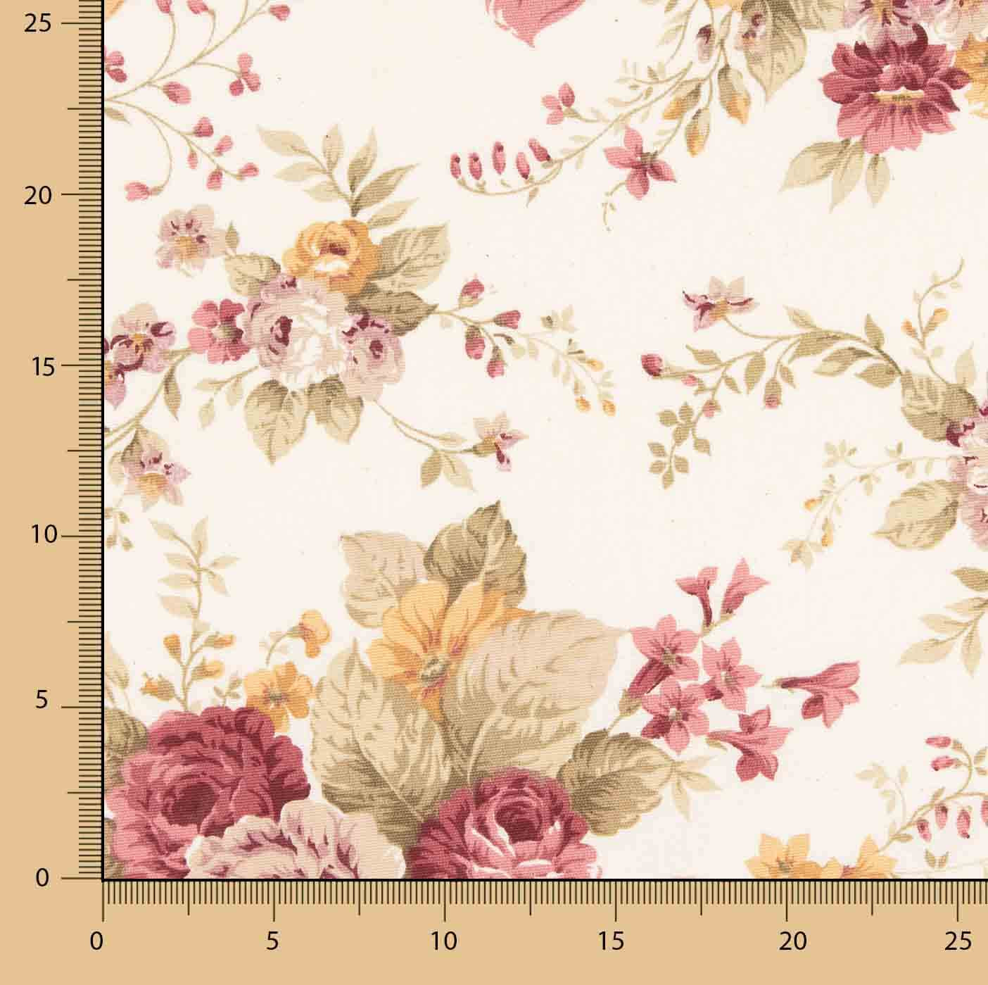 Lona estampada com flores clássicas - Ribes y Casals