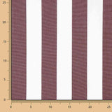 Lona para exterior em Teflon com riscas bordô, 320 cm - Ribes y Casals