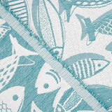 Lona Jacquard Peixes Azul Turquesa - Ribes y Casals