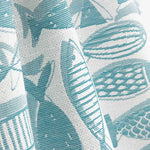 Lona Jacquard Peixes Azul Turquesa - Ribes y Casals