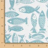 Lona Jacquard Peixes Azul Turquesa - Ribes y Casals