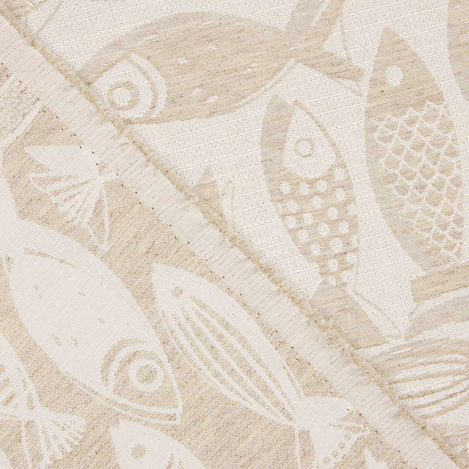 Lona Jacquard Peixes Bege - Ribes y Casals