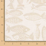 Lona Jacquard Peixes Bege - Ribes y Casals