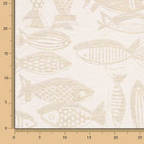 Lona Jacquard Peixes Bege - Ribes y Casals