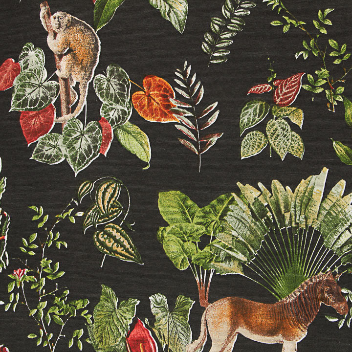 Loneta estampada «Selva Tropical Negra» - Ribes y Casals
