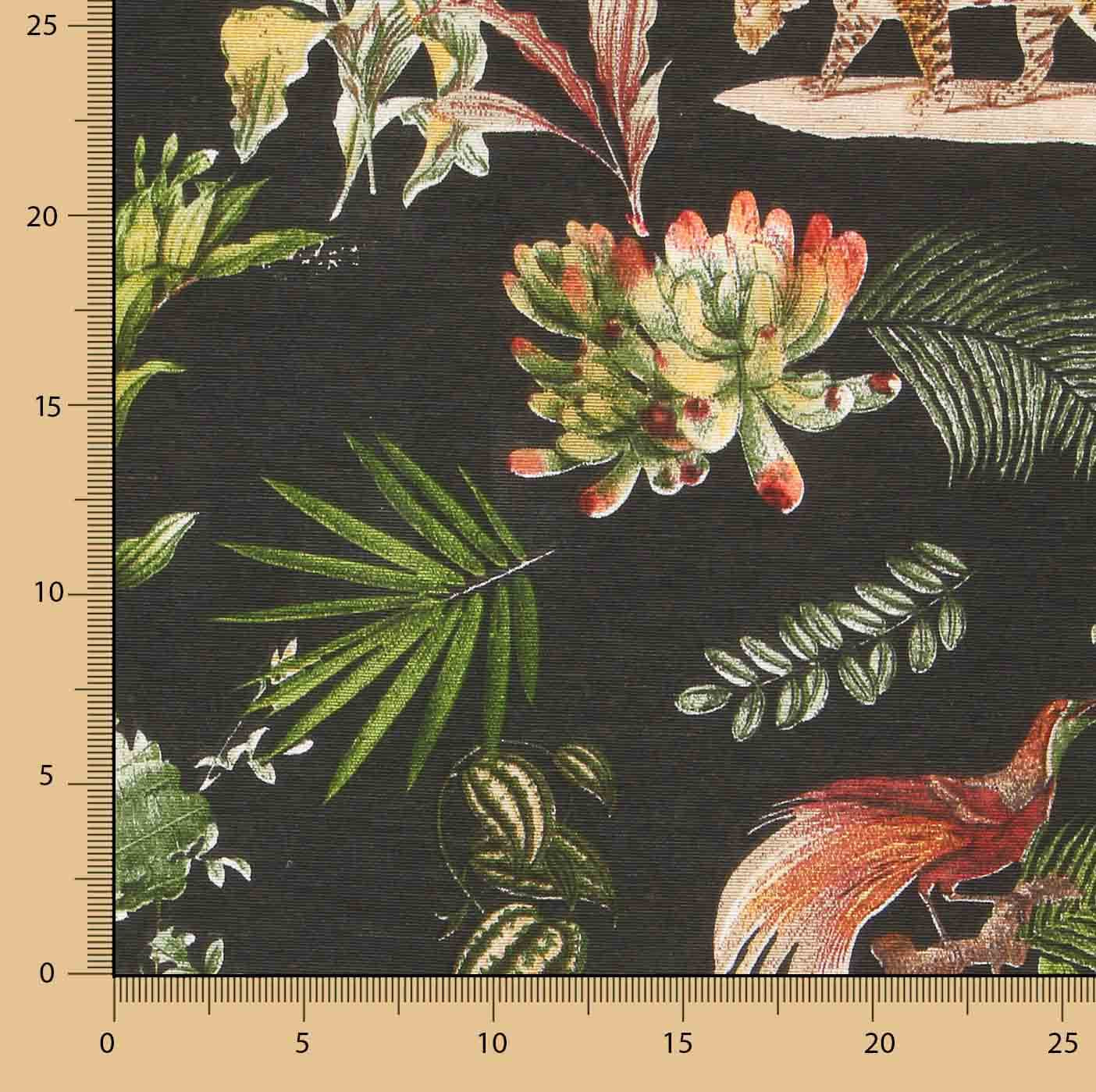 Loneta estampada «Selva Tropical Negra» - Ribes y Casals