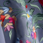 Xaile de flamenca azul denim bordado - Ribes y Casals