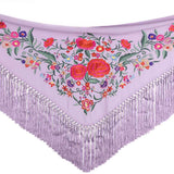 Xaile de flamenca lilás bordado - Ribes y Casals